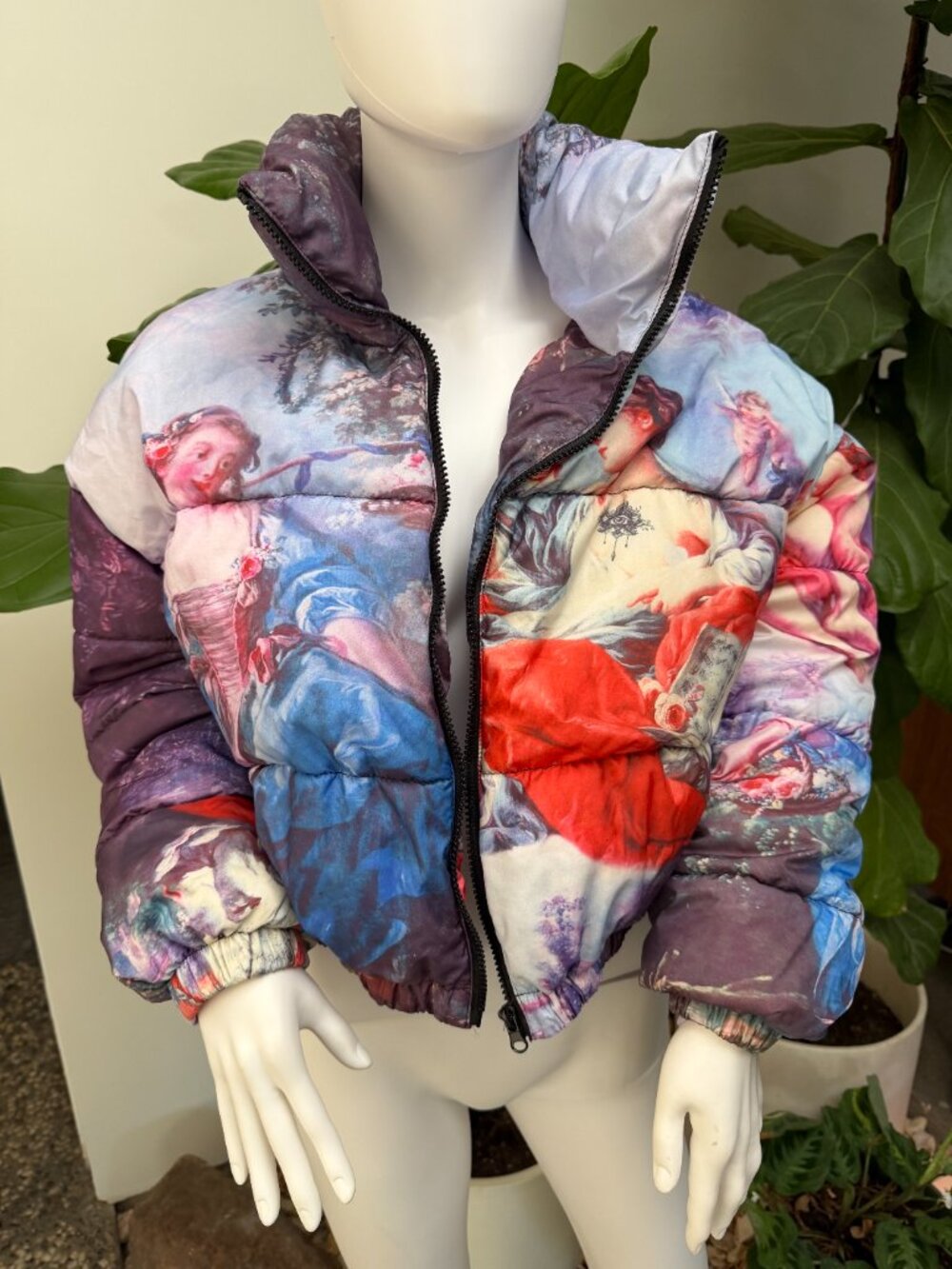 Like New 90's AZALEA WANG RENAISSANCE ART PUFFER JACKET Streetwear